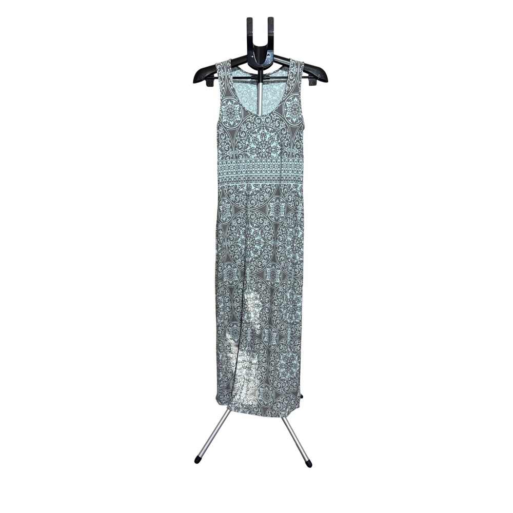 Tommy Bahama Womens Small Blue Grey Medallion Print Sleeveless Maxi Dress S